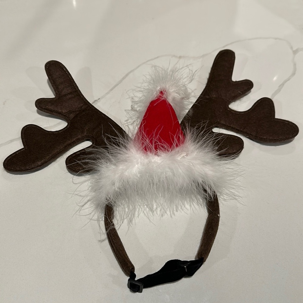 Felt light weight Antlers Dog Accessory, Holiday dog size adjustable
